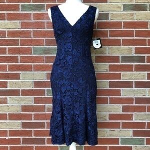🔥 NWT Eva Franco Obelyo Blue Sleeveless Lace Dress